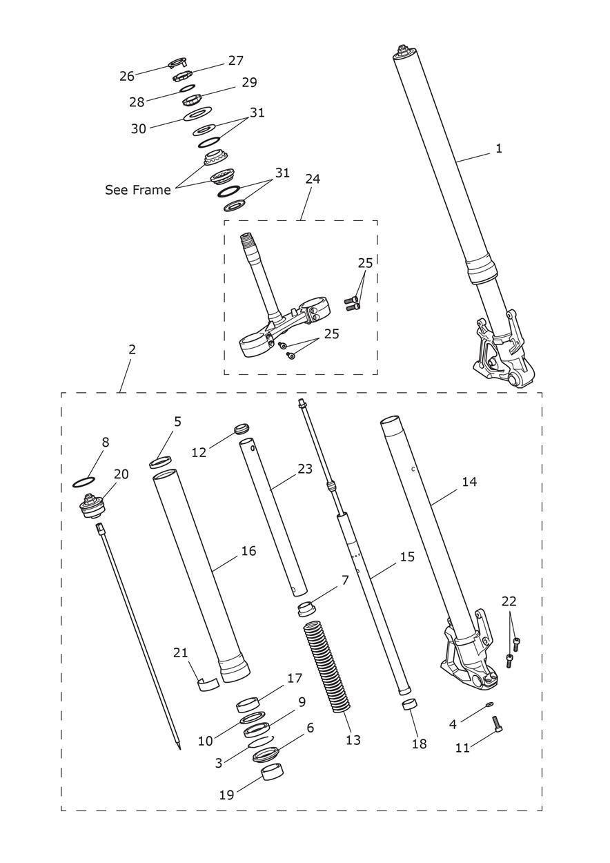 FOURCHE AVANT ET TE INFERIEUR POUR TIGER 900 RALLY 2020