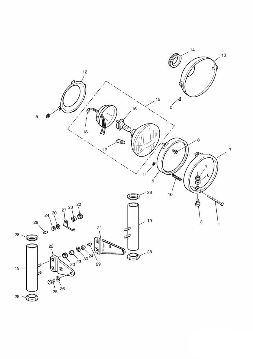 SUPPORTS DE PHARES VIN 9083 POUR TRIDENT 750 1991