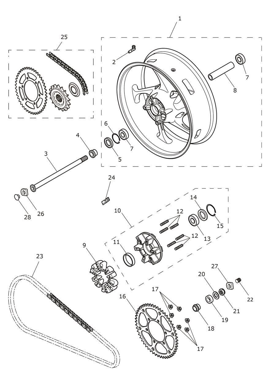 ROUE ARRIERE POUR TIGER SPORT LAMS 2025