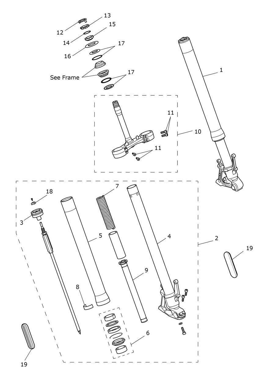 FOURCHE AVANT ET TE INFERIEUR POUR TIGER 900 GT 2024