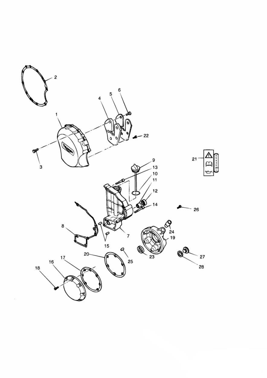 CARTER MOTEUR 4 CYLINDRES GREY POUR TROPHY 1200 1991