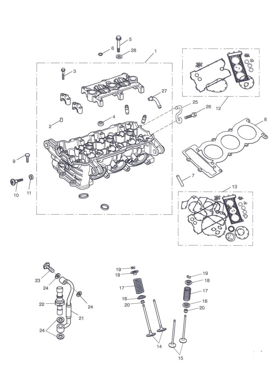 CULASSE ET SOUPAPES POUR TIGER 1050 ABS SE 2009