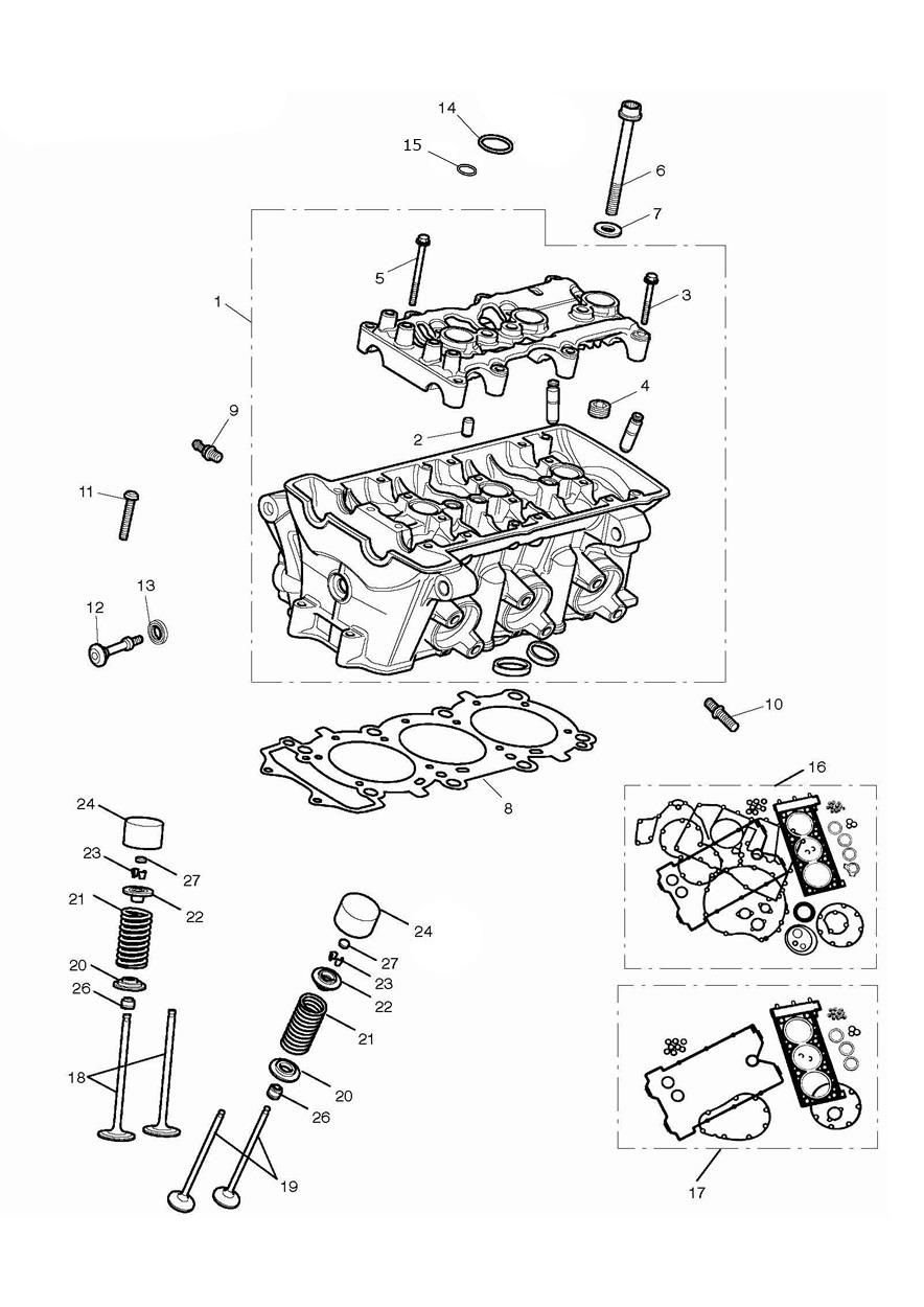 CULASSE ET SOUPAPES POUR TIGER 800 XC 2016