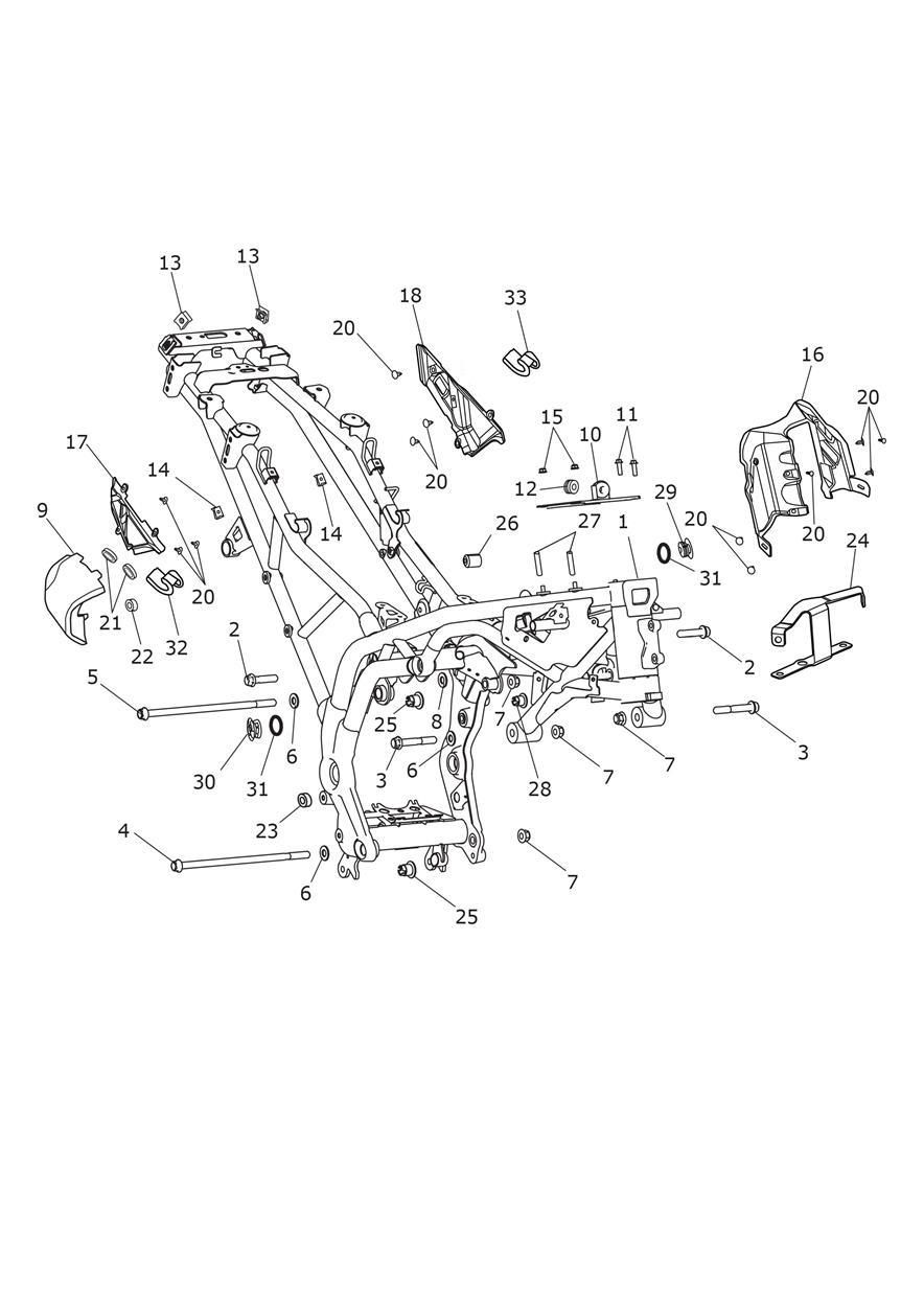 CADRE PRINCIPAL ET FIXATIONS POUR TIGER 1200 ALPINE EDITION 2020