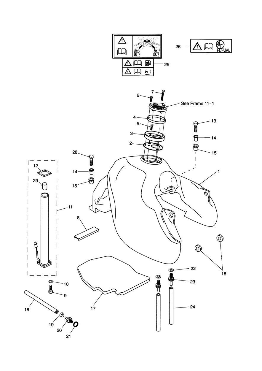 RESERVOIR DE CARBURANT ET RACCORDS POUR TIGER 8551 1999