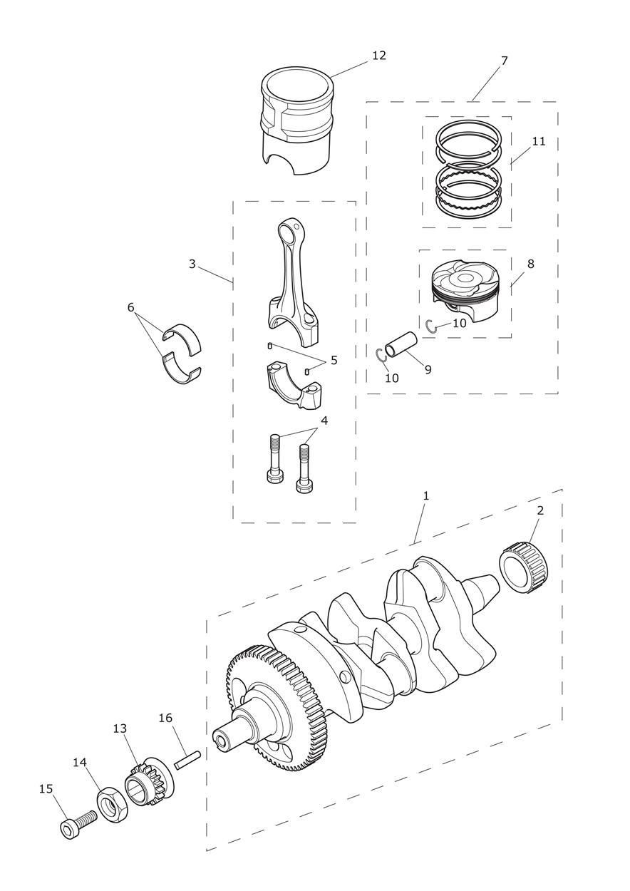 VILEBREQUIN BIELLES PISTONS ET DOUILLES POUR TIGER 800 2011