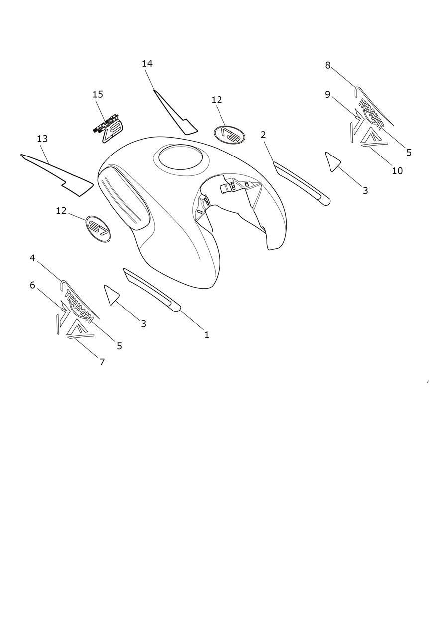 AUTOCOLLANTS POUR RESERVOIR DE CARBURANT POUR TRIDENT 2021