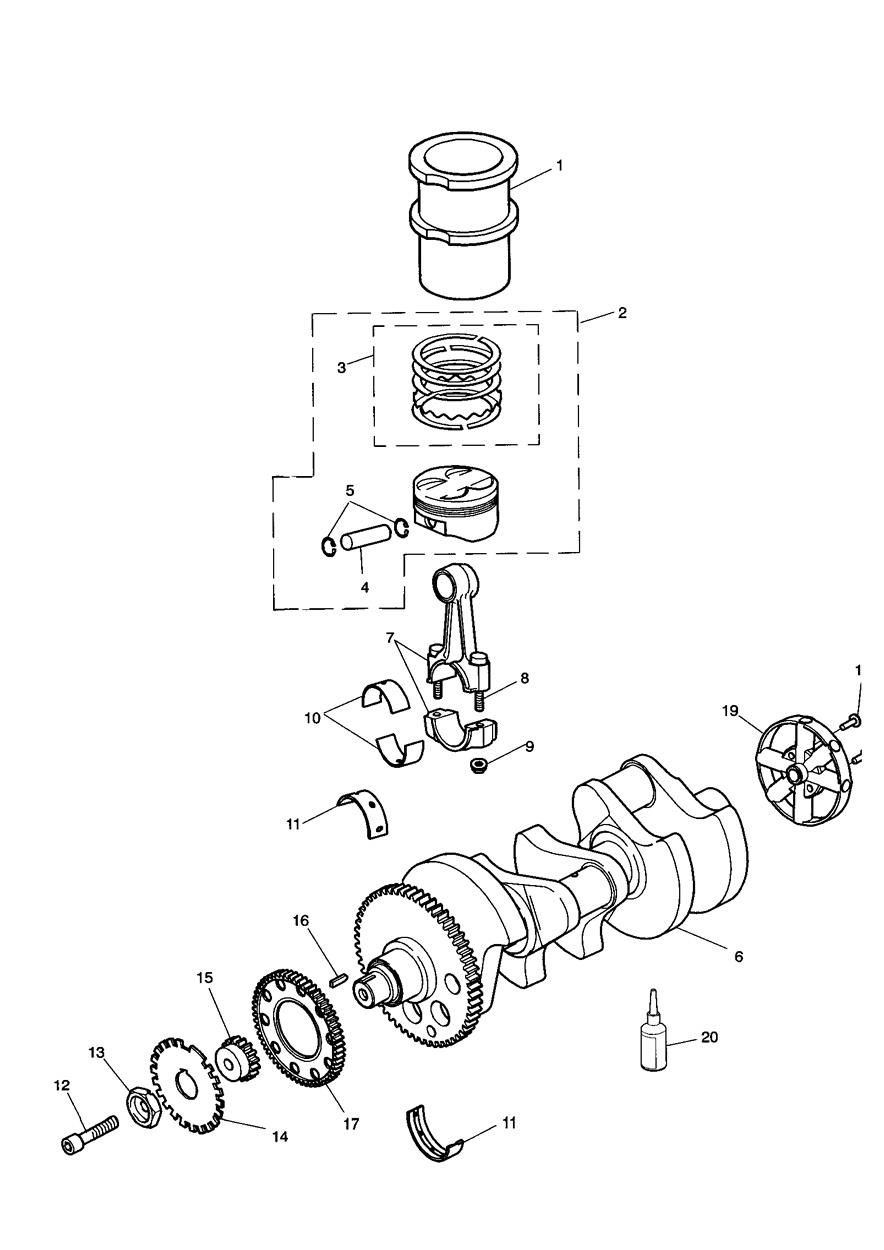 VILEBREQUIN BIELLES PISTONS ET DOUILLES POUR TIGER 8551 1999