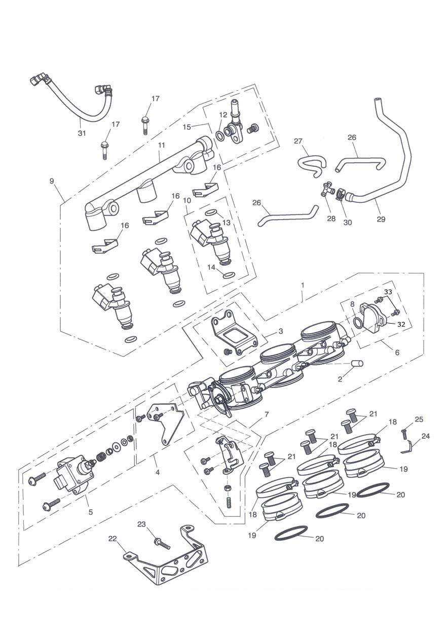 ACCELERATEURS INJECTEURS ET RAMPE DE CARBURANT POUR TIGER SPORT ABS A1 2013