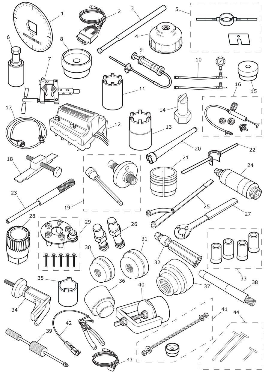 OUTILS DE SERVICE POUR TIGER EXPLORER SPOKE ABS XC A1 2013