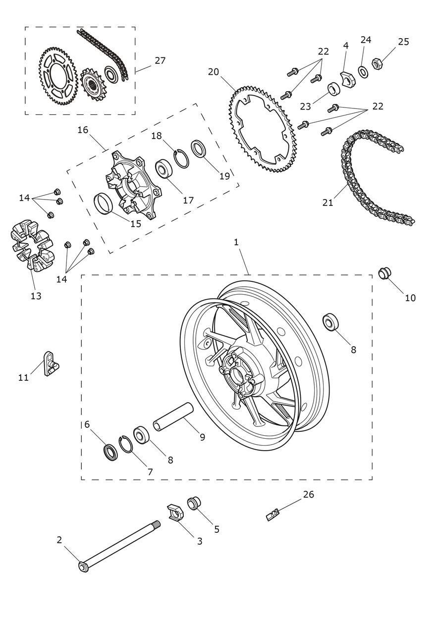 ROUE ARRIERE POUR TIGER 900 GT PRO 2024