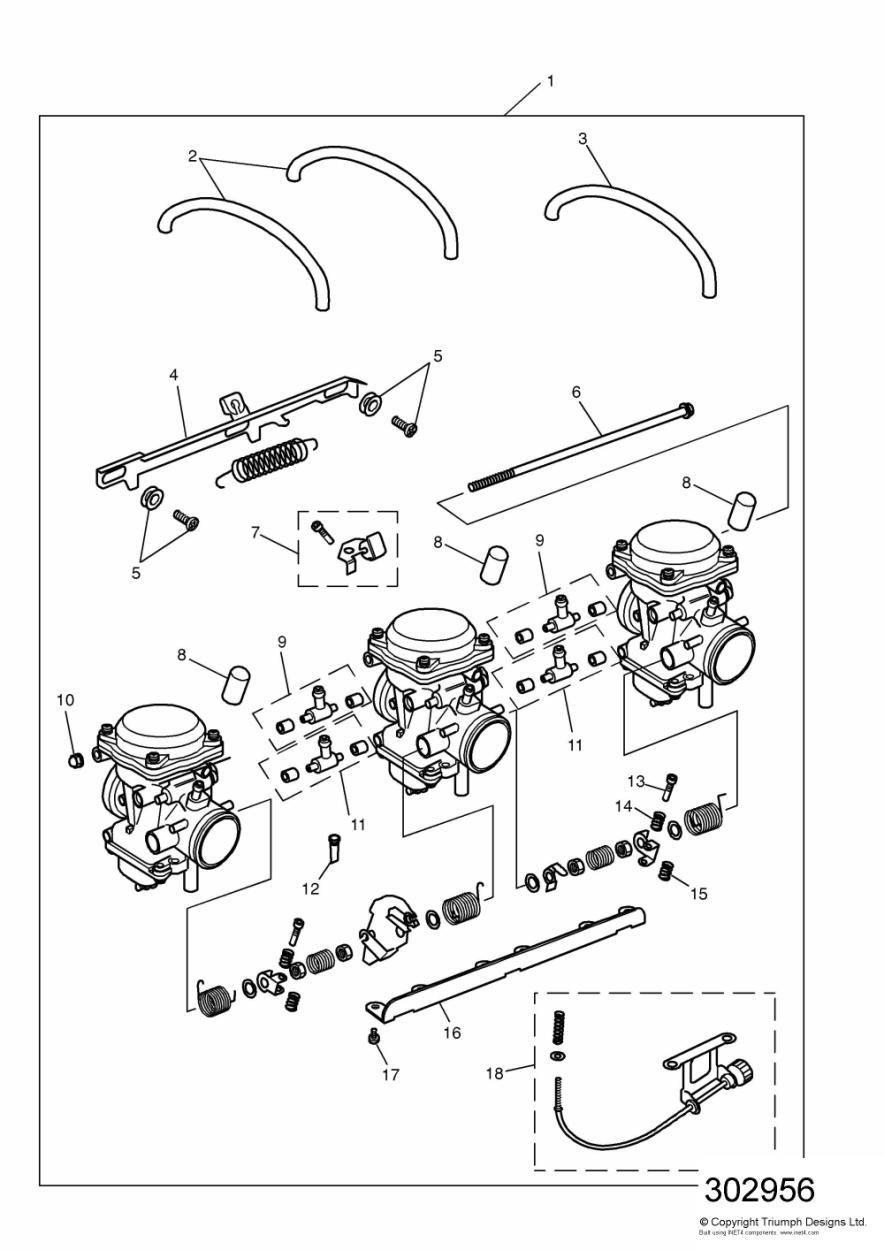 CARBURATEURS SAUF USA CA ENG POUR TRIDENT 750 1991