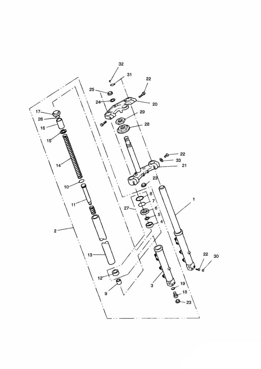 FOURCHES AVANT ET TES DE FOURCHE 44301 POUR TRIDENT 750 1991