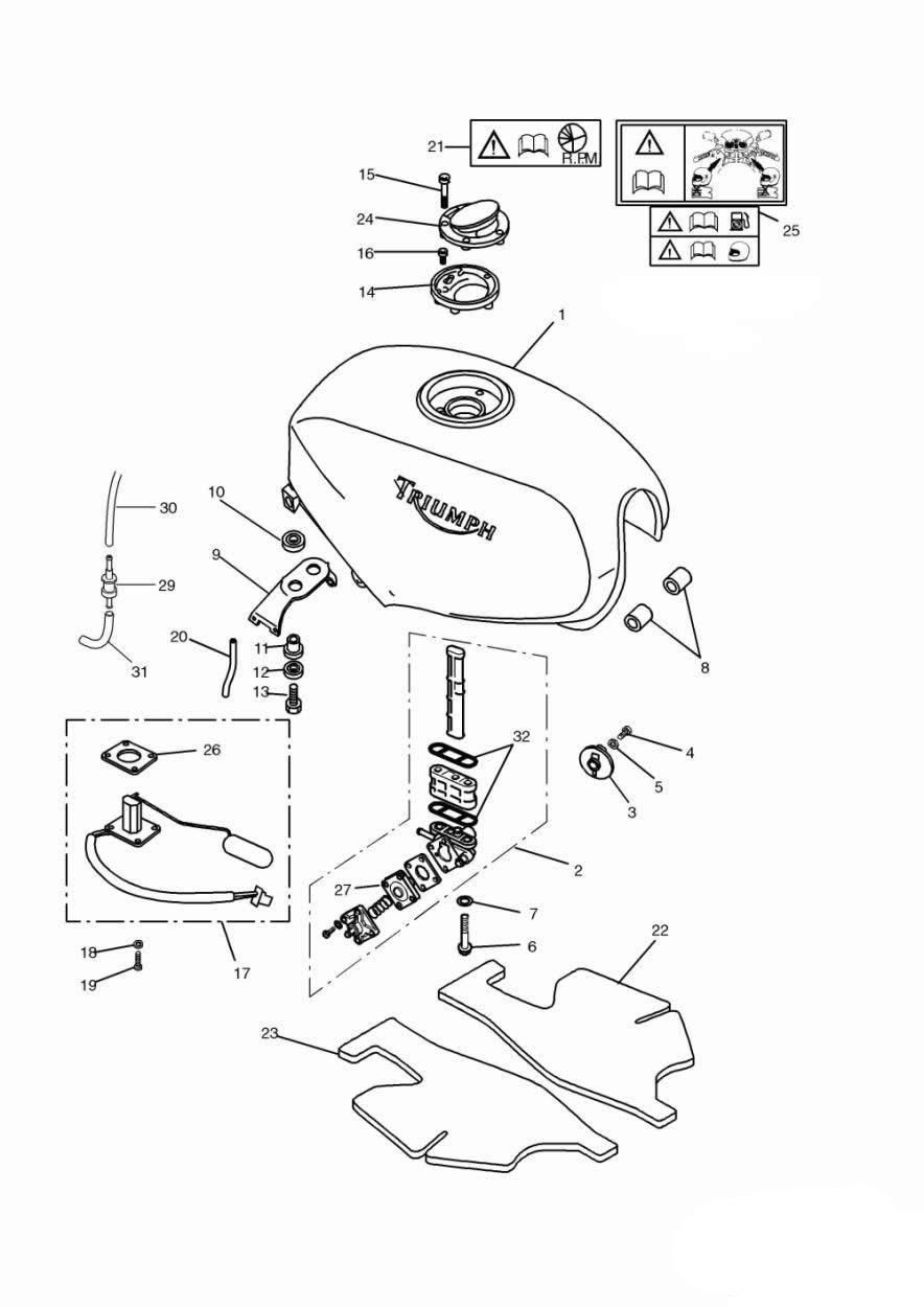 RESERVOIR DE CARBURANT ET RACCORDS POUR TROPHY 1200 1991