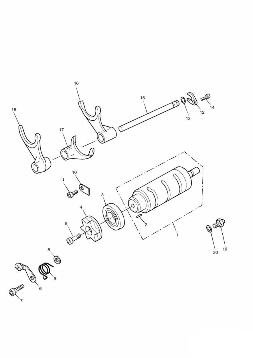 TAMBOUR DE SELECTEUR DE VITESSES POUR TIGER 955I 2001