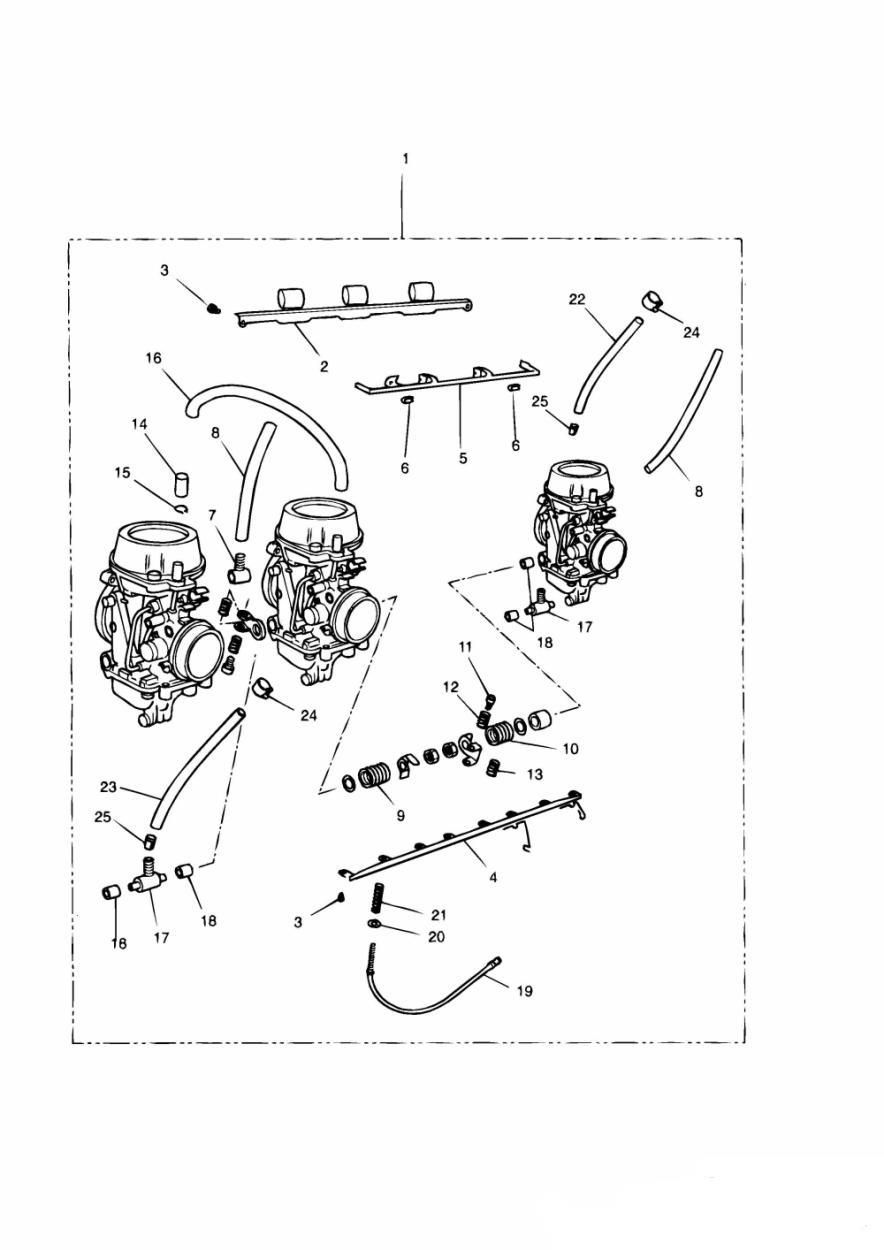 CARBURATEURS POUR 3 CYLINDRES TOUS SAUF USA CA ENG POUR TROPHY 1200 1991