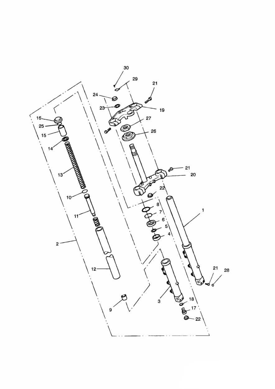 FOURCHES AVANT ET TES DE FOURCHE 44302 POUR TRIDENT 750 1991