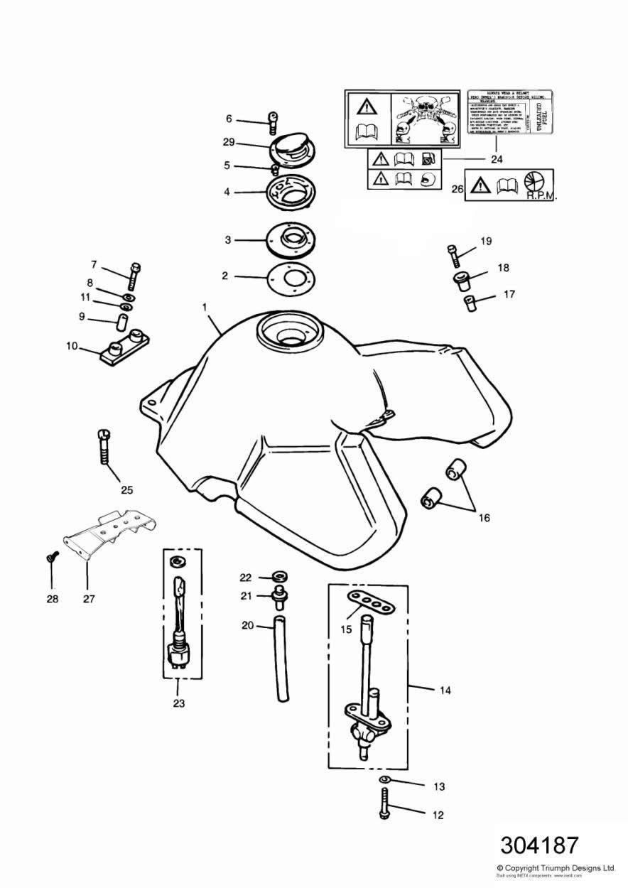 RESERVOIR DE CARBURANT ET RACCORDS POUR TIGER 900 CARBU 1993