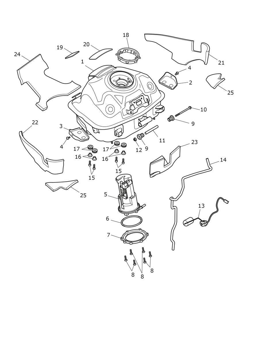 RESERVOIR DE CARBURANT POMPE ET RACCORDS POUR TIGER SPORT 2022