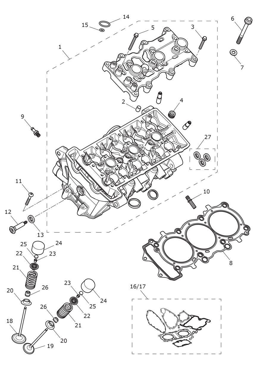 CULASSE ET SOUPAPES POUR TIGER 850 SPORT 2021