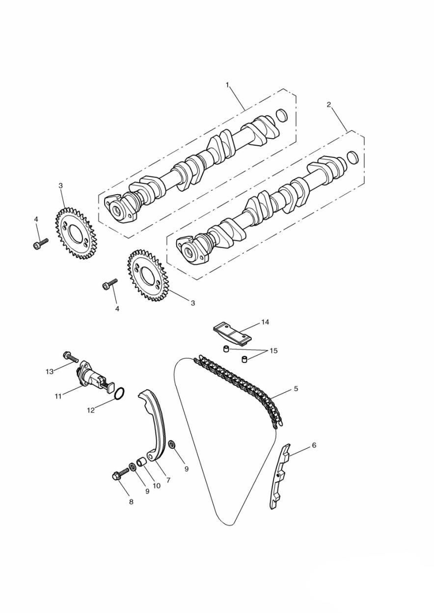 ARBRE A CAMES ET DISTRIBUTION POUR TT 600 2000