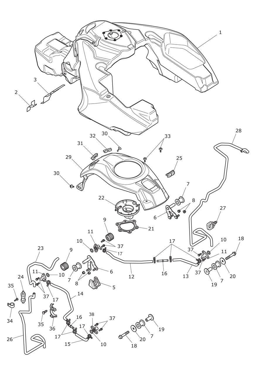 RESERVOIR DE CARBURANT ET RACCORDS POUR TROPHY A1 2013