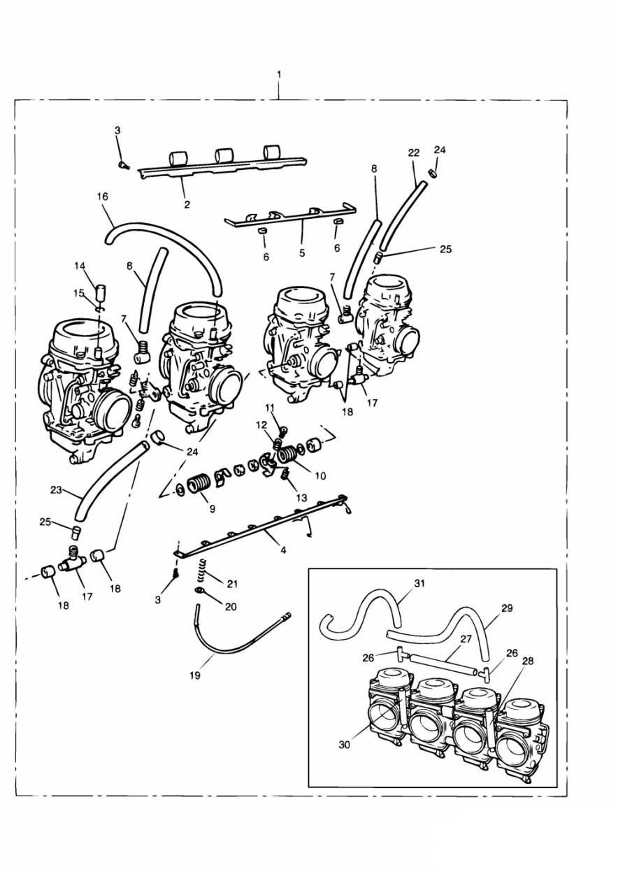 CARBURATEURS POUR 4 CYLINDRES POUR TROPHY 1200 1991