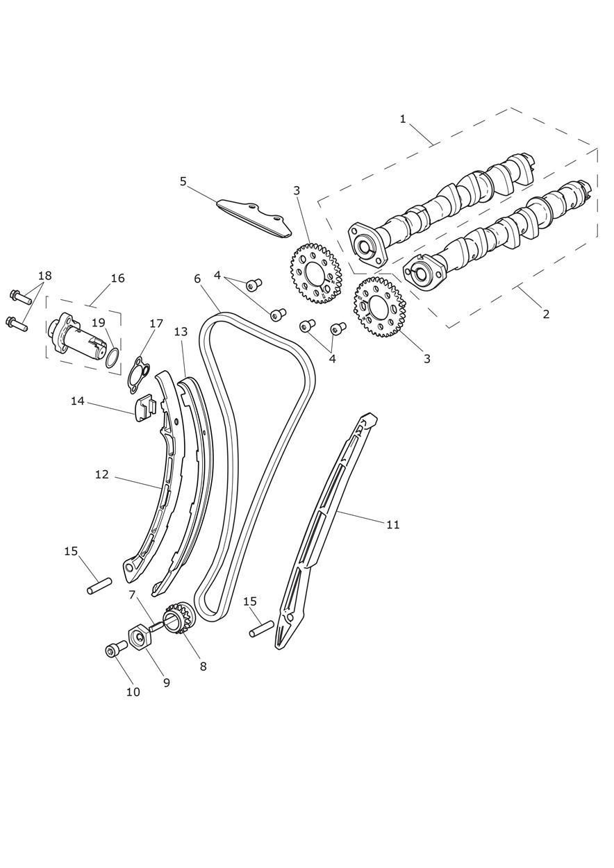 ARBRE A CAMES ET DISTRIBUTION POUR TIGER EXPLORER SPOKE ABS XC A1 2013