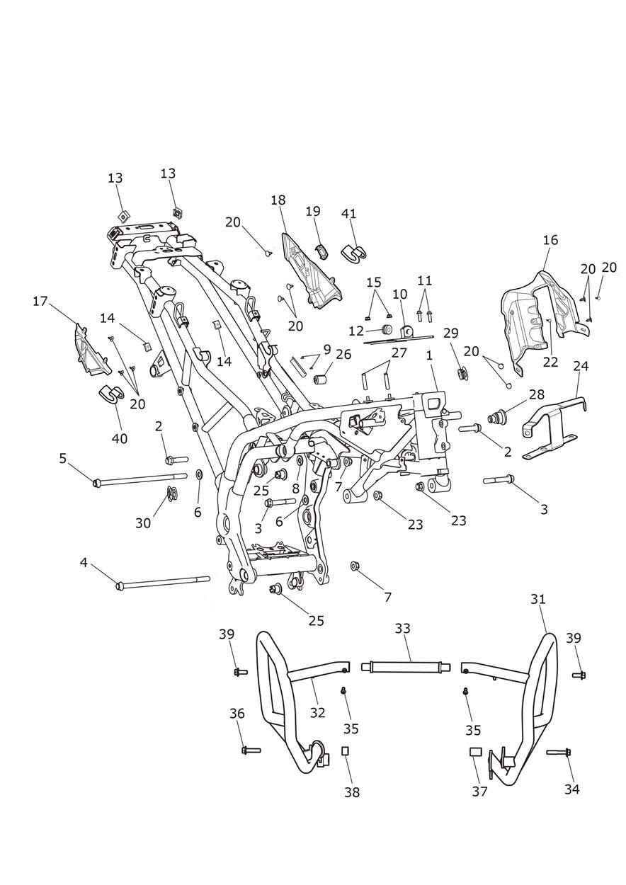 CADRE PRINCIPAL ET FIXATIONS POUR TIGER EXPLORER SPOKE ABS XC A1 2013