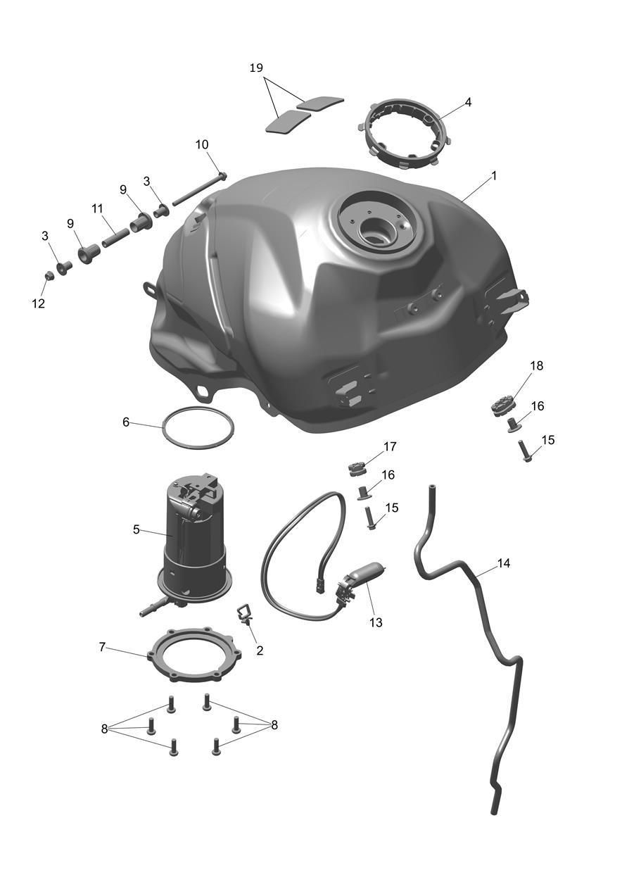 RESERVOIR DE CARBURANT POMPE ET RACCORDS POUR TIGER SPORT 800 2025