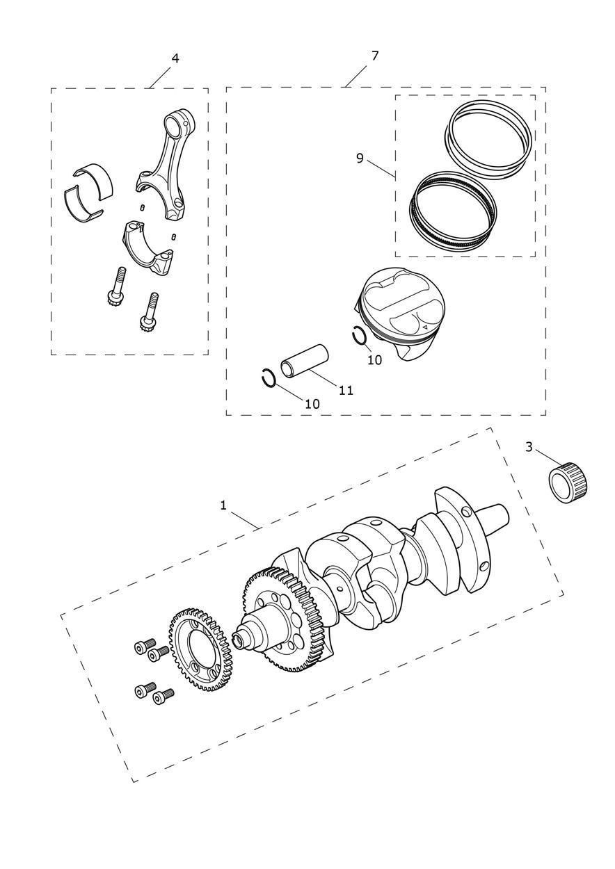 VILEBREQUIN BIELLES ET PISTONS POUR TIGER 1200 GT 2022