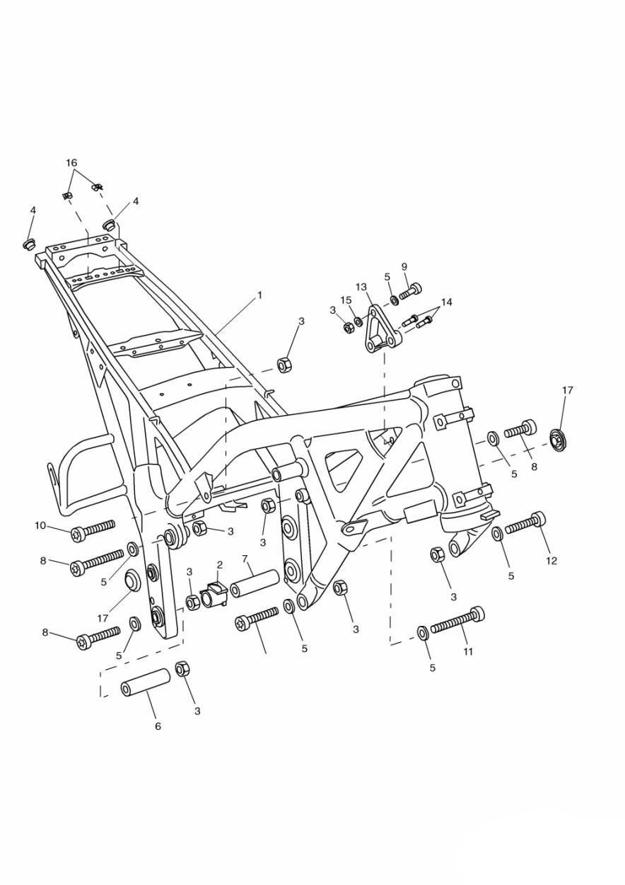 CADRE PRINCIPAL ET FIXATIONS POUR TIGER 8551 1999