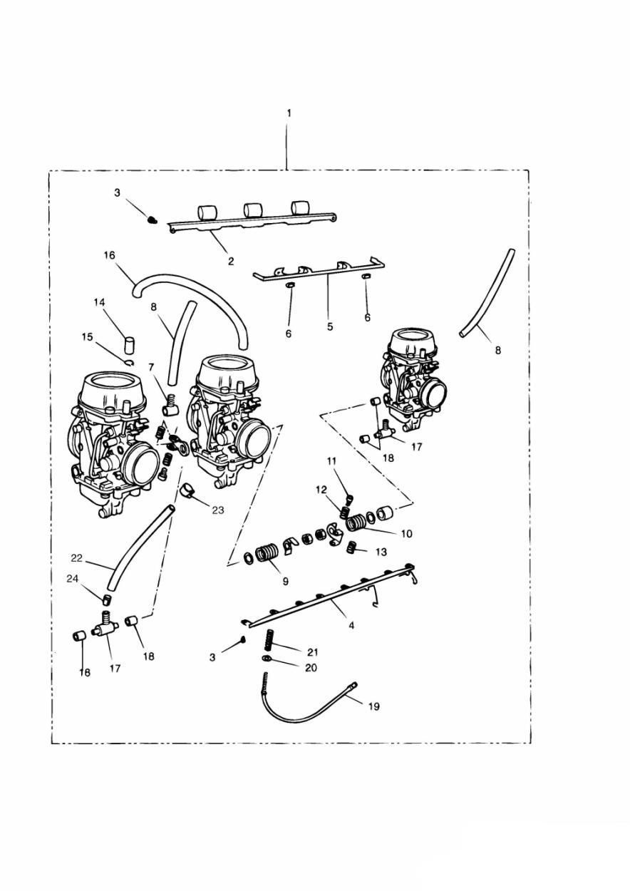 CARBURATEURS POUR 3 CYLINDRES USA CA ENG POUR TROPHY 1200 1991