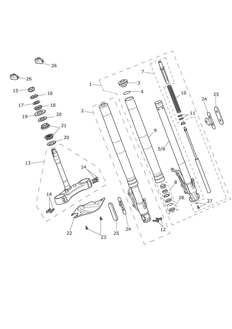 FOURCHES AVANT ET TES DE FOURCHE POUR TROPHY SE A1 2013