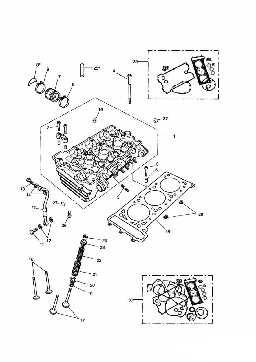 CULASSE ET SOUPAPES POUR TRIDENT 750 1991