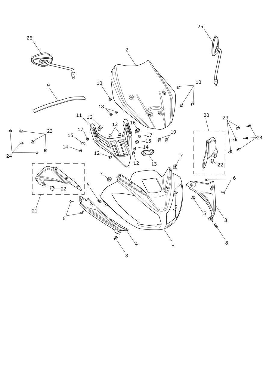 COCKPIT ET RETROVISEURS POUR TIGER SPORT 2016