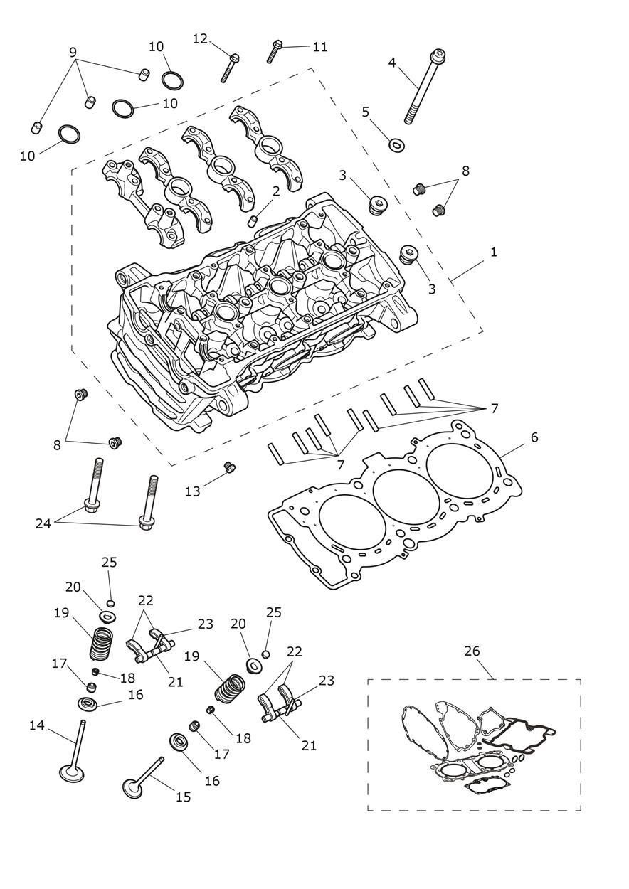 CULASSE ET SOUPAPES POUR TIGER 1200 GT 2022